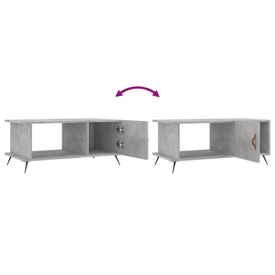 Table basse gris béton 90x50x40 cm bois d'ingénierie - 8