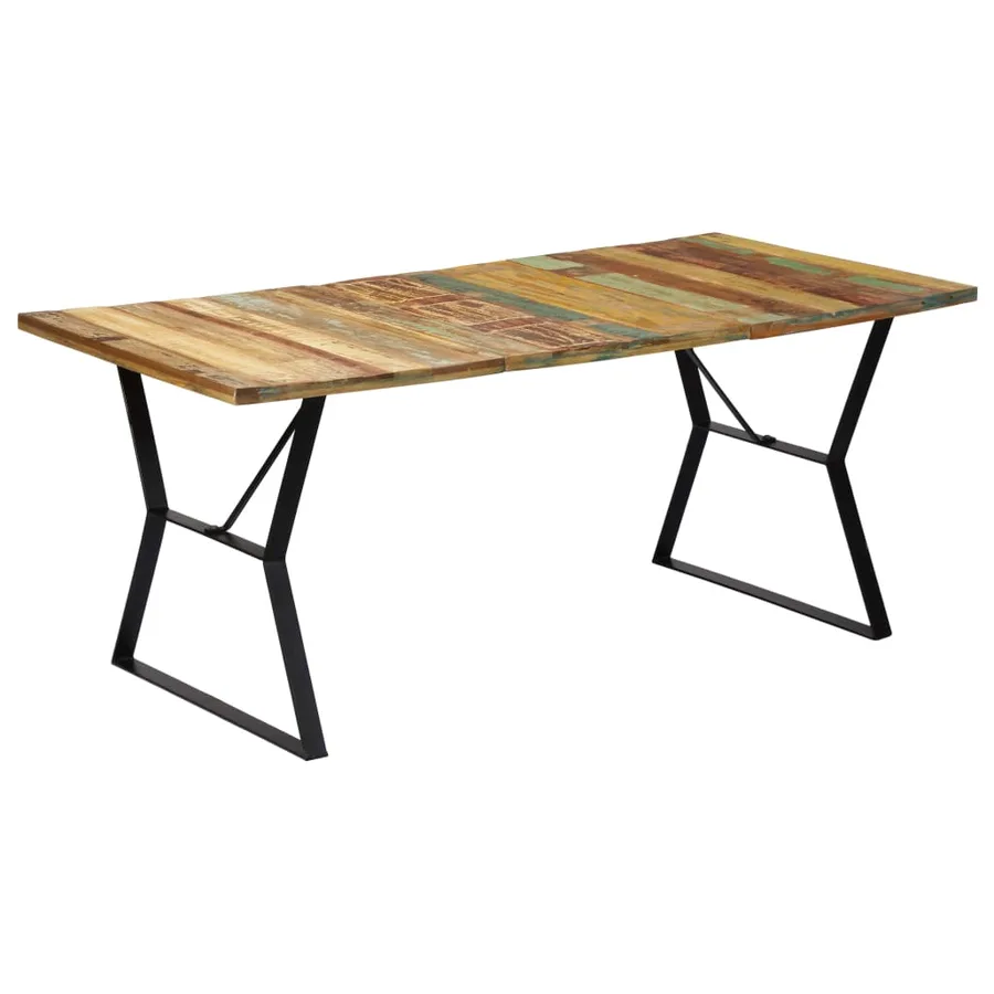 Table de salle à manger 180x90x76cm Bois de récupération solide - 10