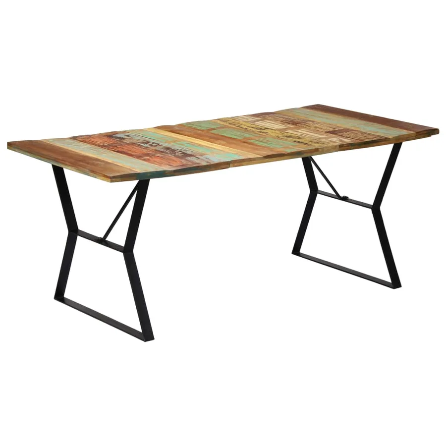 Table de salle à manger 180x90x76cm Bois de récupération solide - 8