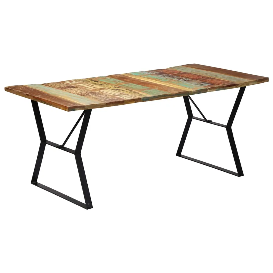 Table de salle à manger 180x90x76cm Bois de récupération solide - 9