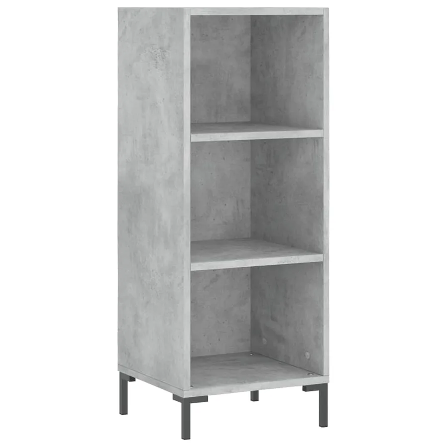 Buffet haut Gris béton 34,5x34x180 cm Bois d'ingénierie - 7
