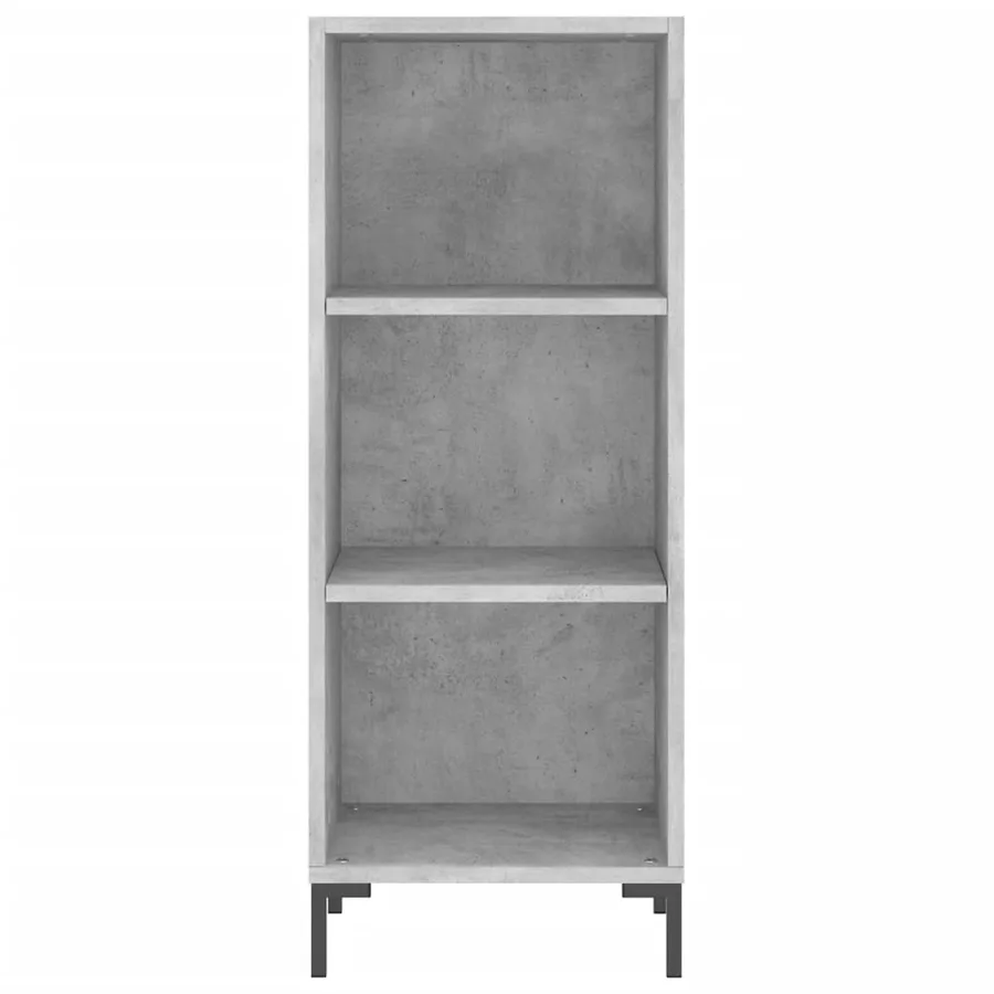 Buffet haut Gris béton 34,5x34x180 cm Bois d'ingénierie - 8