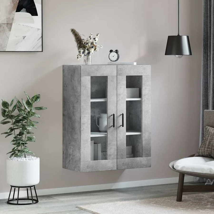 Armoire murale gris béton 69,5x34x90 cm - 3