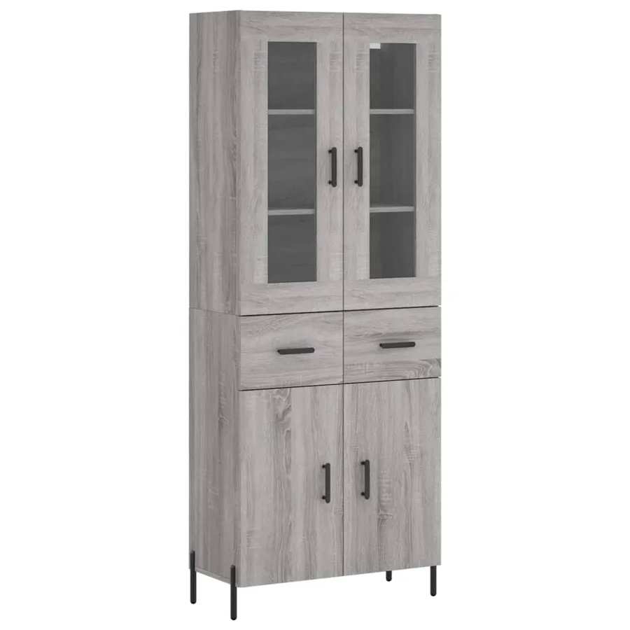 Buffet haut Sonoma gris 69,5x34x180 cm Bois d'ingénierie - 2