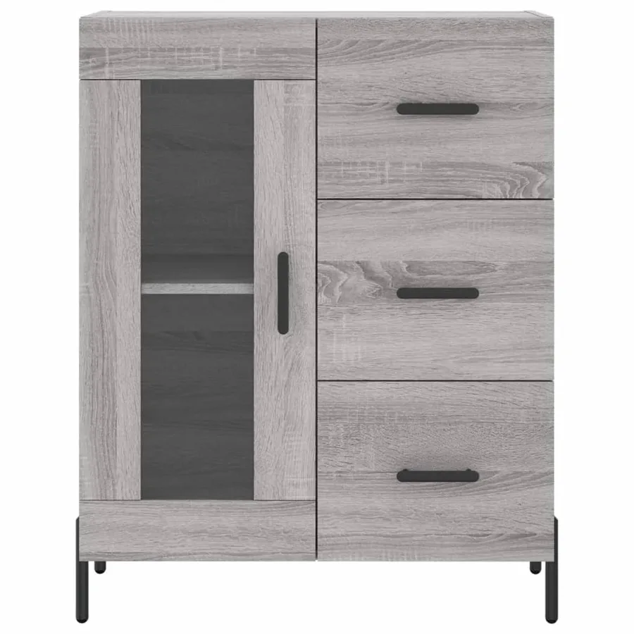 Buffet haut Sonoma gris 69,5x34x180 cm Bois d'ingénierie - 8