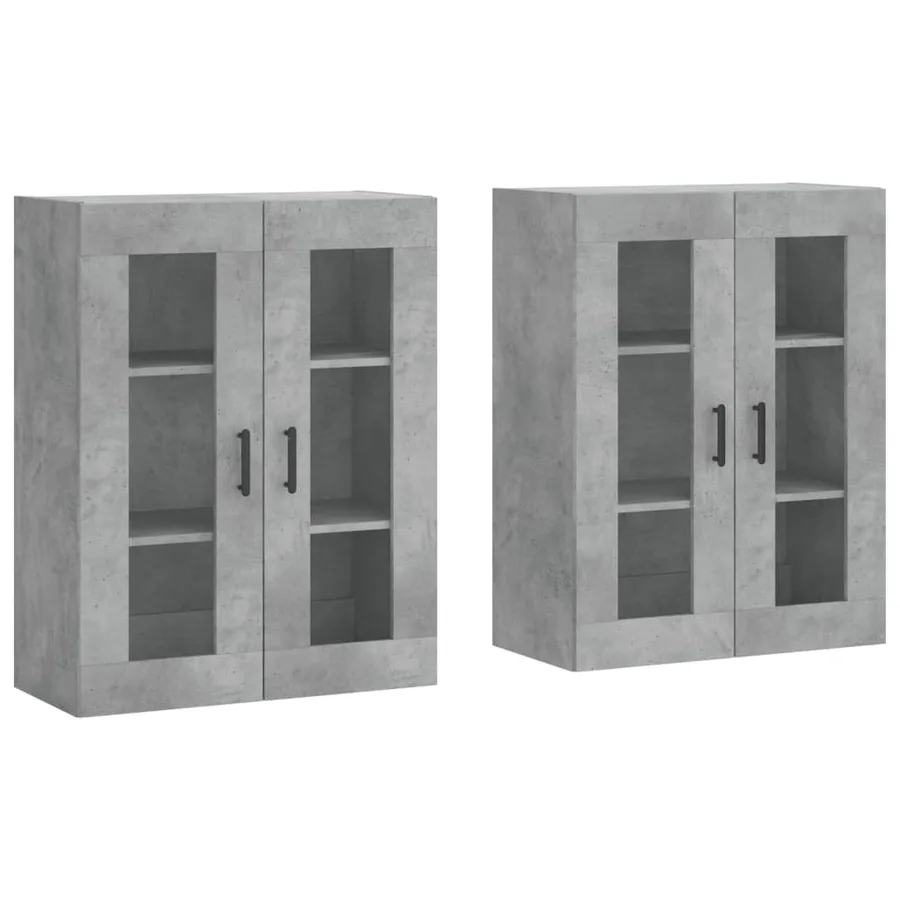 Armoires murales 2 pcs gris béton bois d'ingénierie - 2