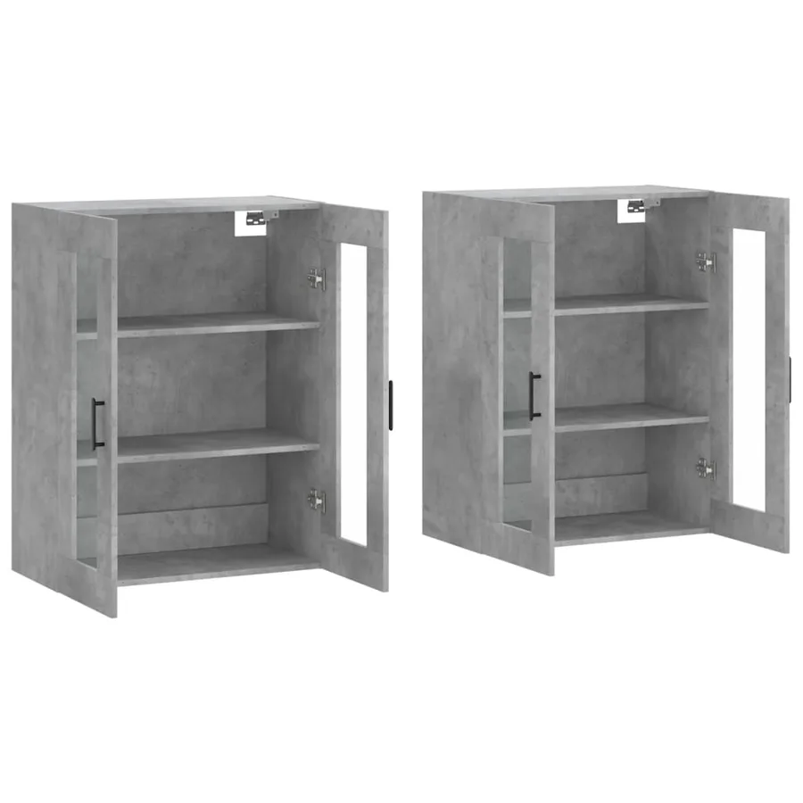 Armoires murales 2 pcs gris béton bois d'ingénierie - 4