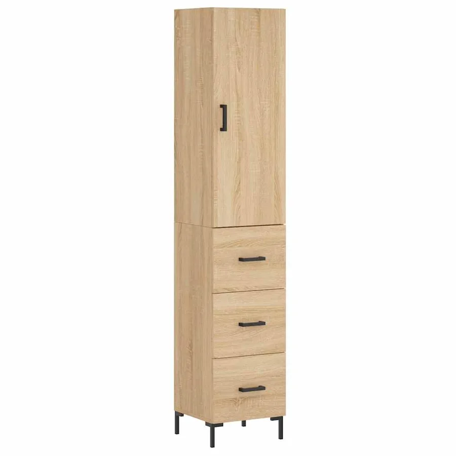 Buffet haut Chêne sonoma 34,5x34x180 cm Bois d'ingénierie - 2