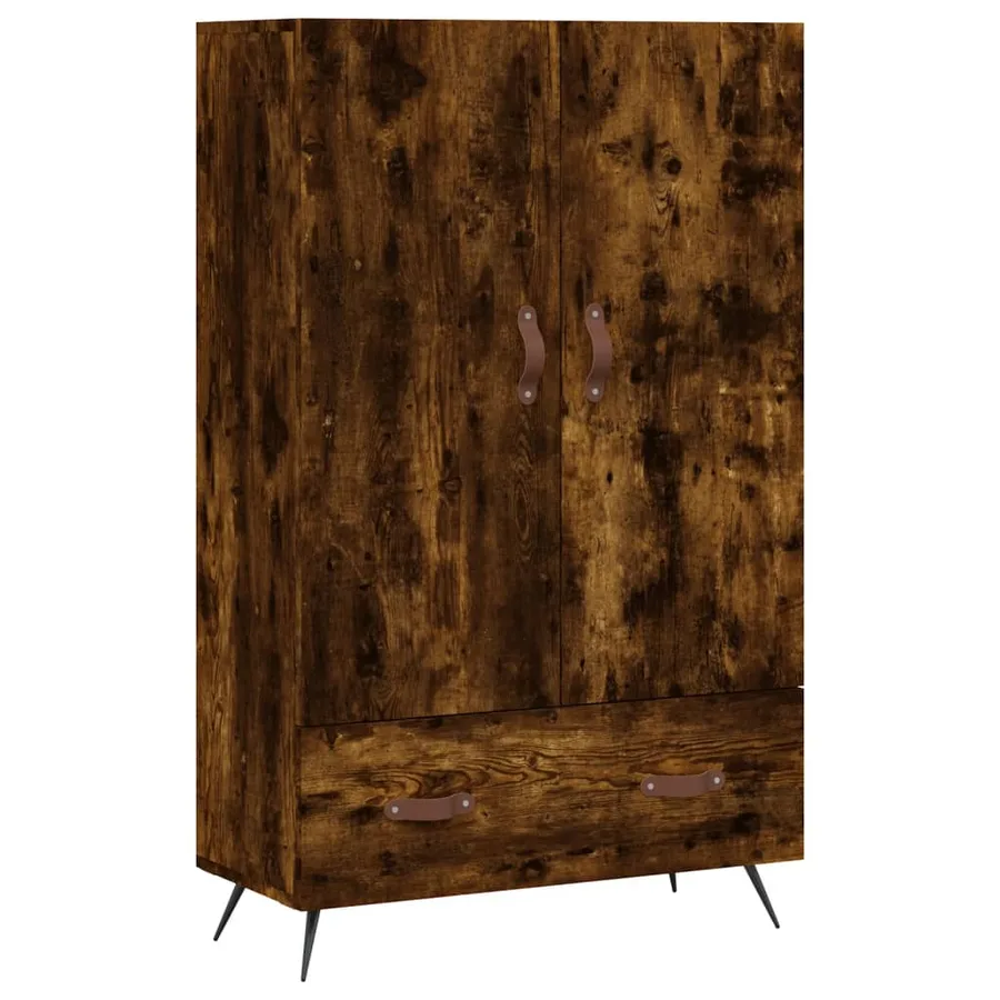 Buffet haut chêne fumé 69,5x31x115 cm bois d'ingénierie - 2