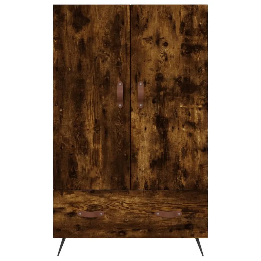 Buffet haut chêne fumé 69,5x31x115 cm bois d'ingénierie - 6