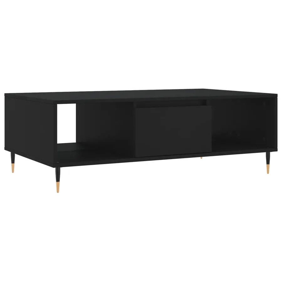Table basse noir 104x60x35 cm bois d'ingénierie - 2