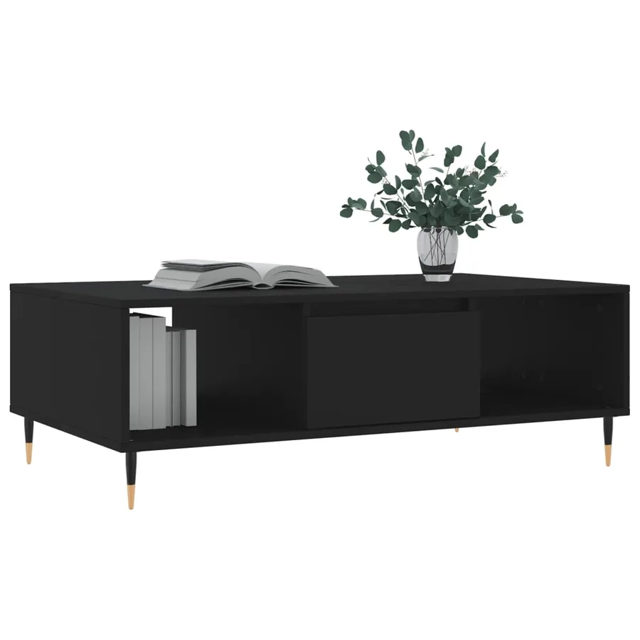 Table basse noir 104x60x35 cm bois d'ingénierie - 3