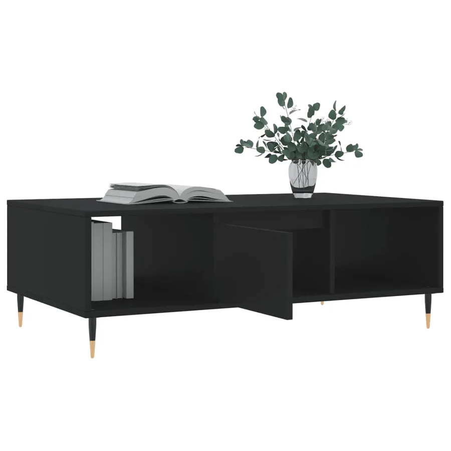 Table basse noir 104x60x35 cm bois d'ingénierie - 4