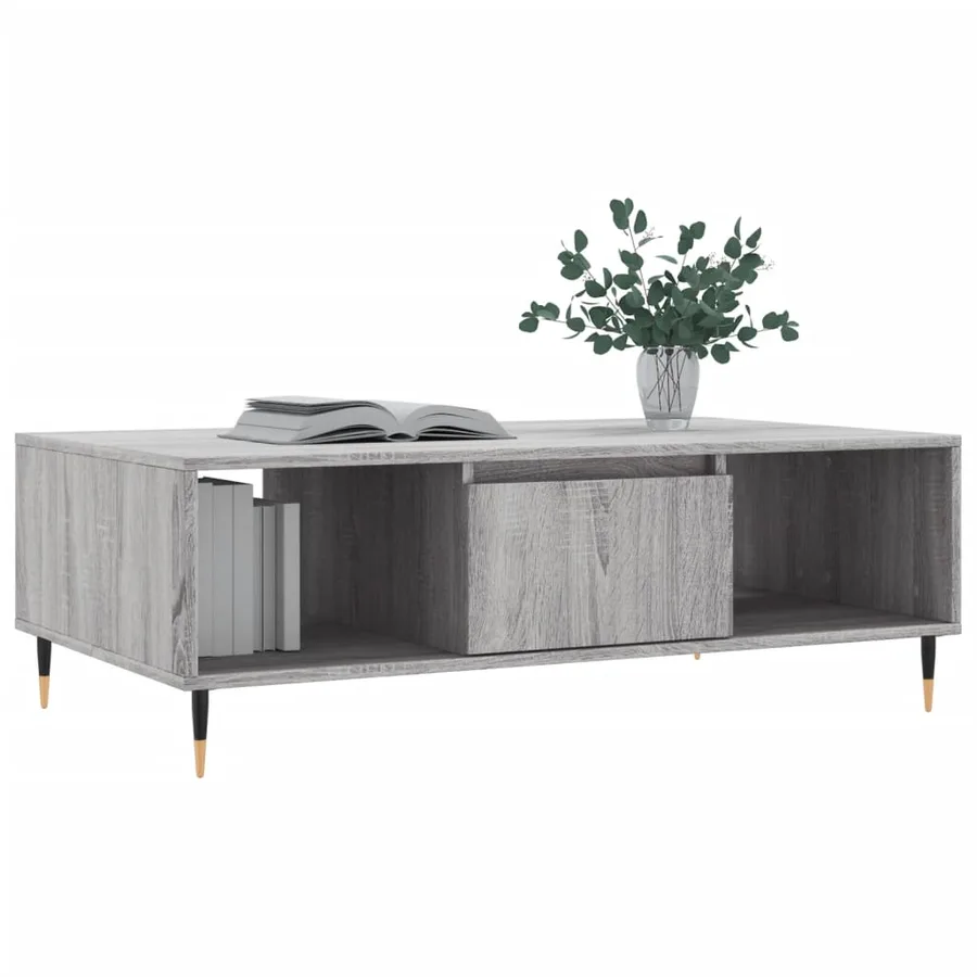 Table basse sonoma gris 104x60x35 cm bois d'ingénierie - 3
