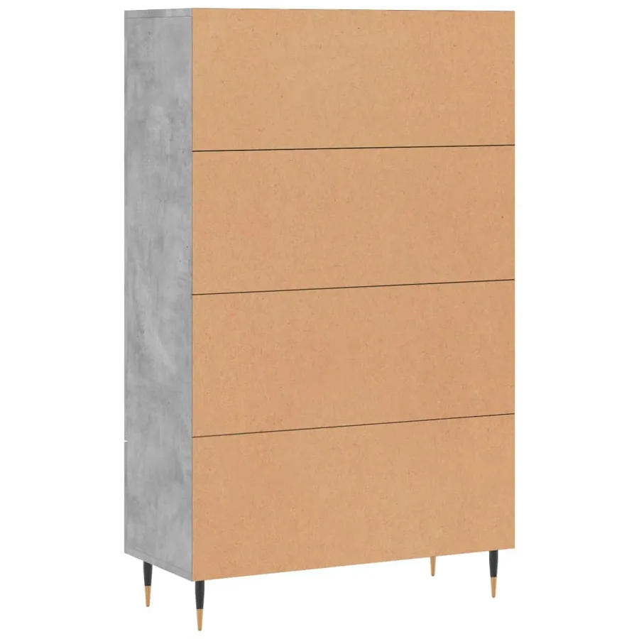 Buffet haut gris béton 69,5x31x115 cm bois d'ingénierie - 8