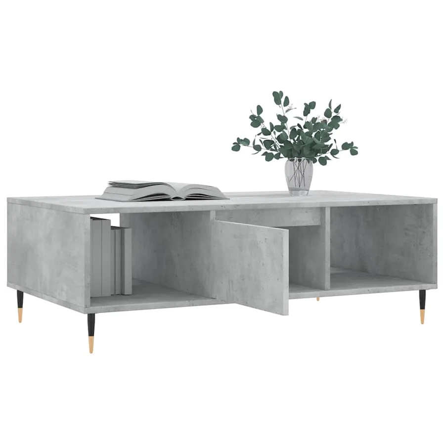 Table basse gris béton 104x60x35 cm bois d'ingénierie - 4