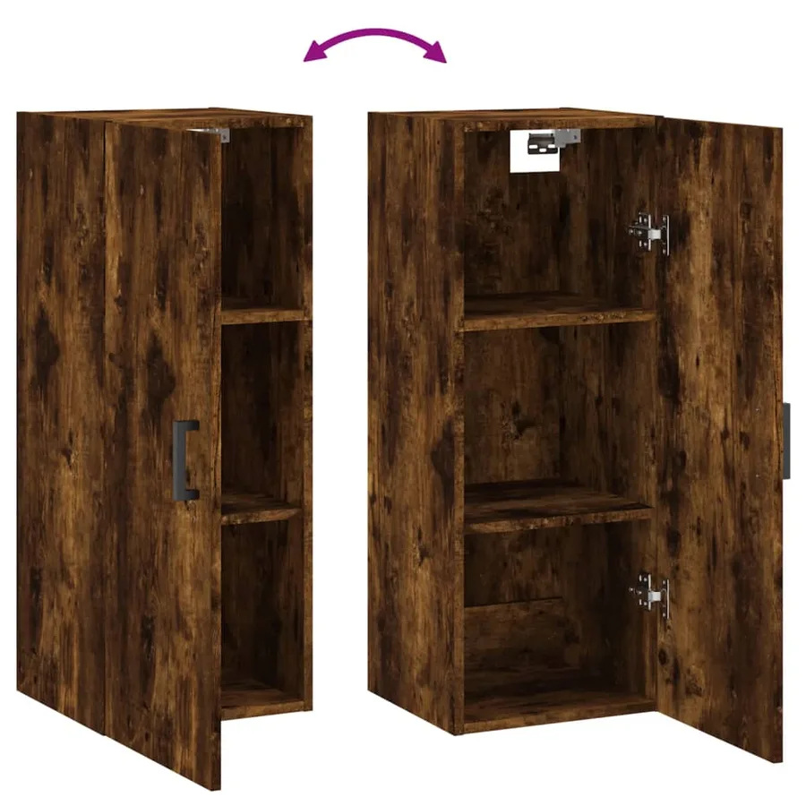 Armoire murale chêne fumé 34,5x34x90 cm - 10