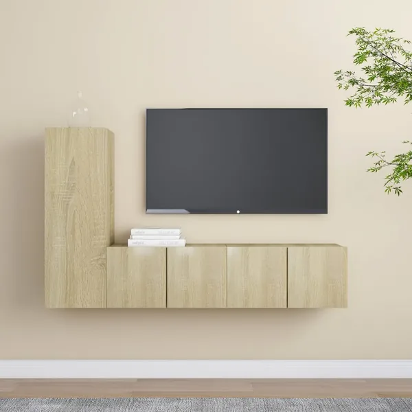 Ensemble de meubles TV 3 pcs Chêne sonoma Bois d'ingénierie