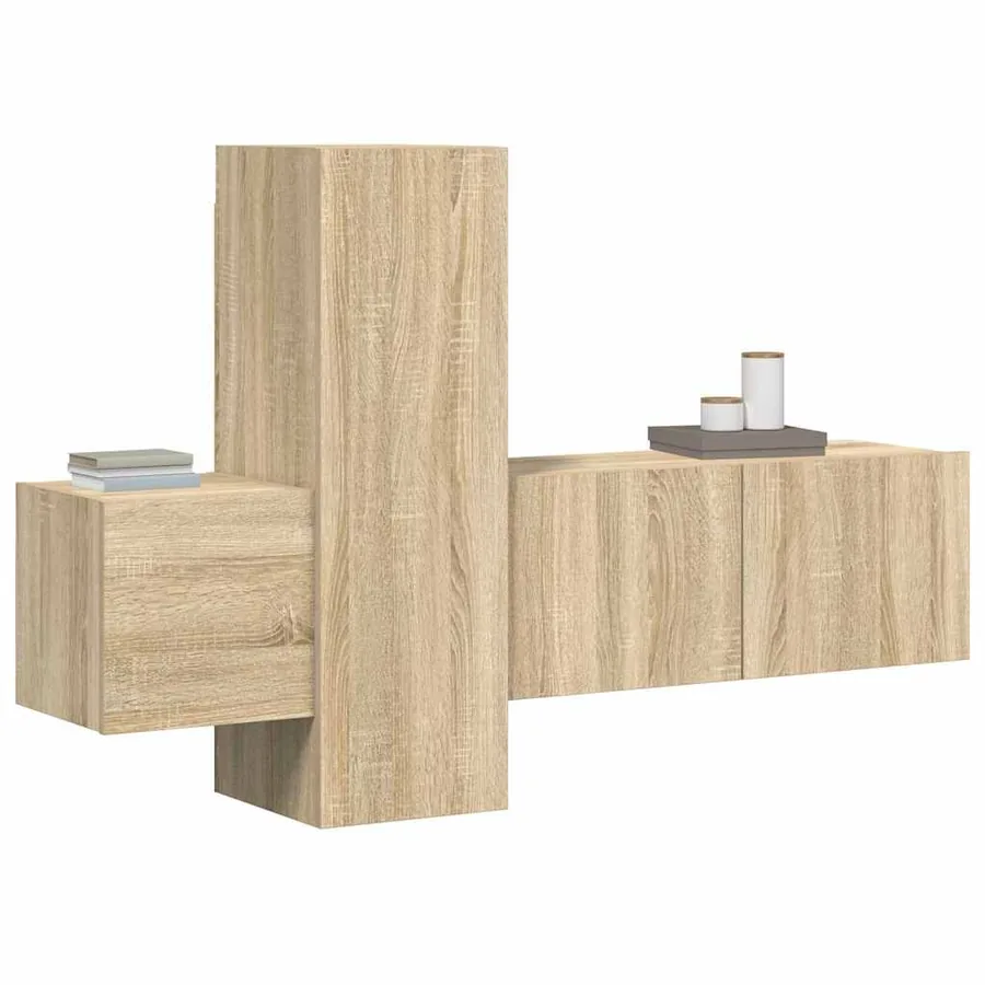Ensemble de meubles TV 3 pcs Chêne sonoma Bois d'ingénierie - 8