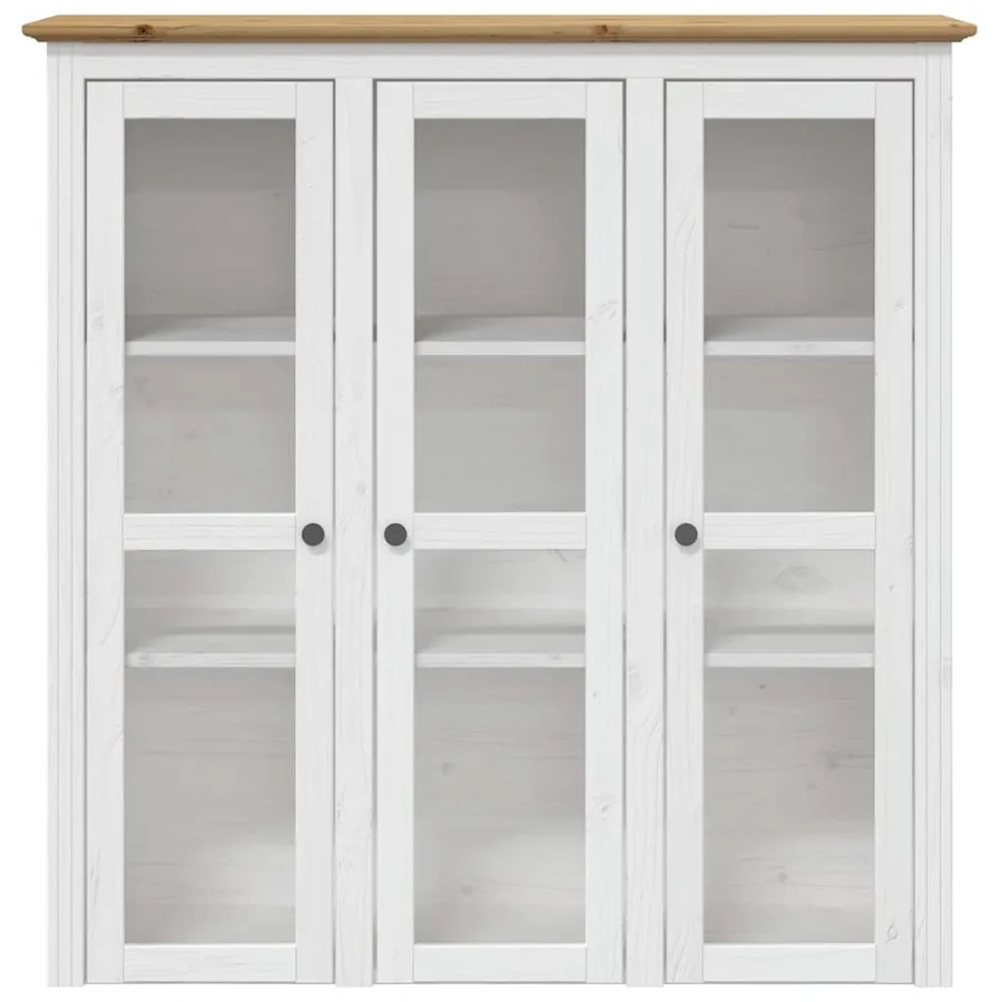 Buffet BODO blanc et marron 115,5x43x200,5cm bois massif de pin - 4