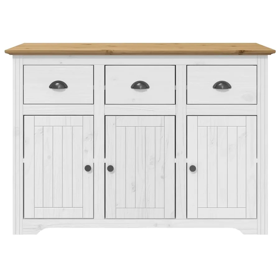 Buffet BODO blanc et marron 115,5x43x200,5cm bois massif de pin - 8