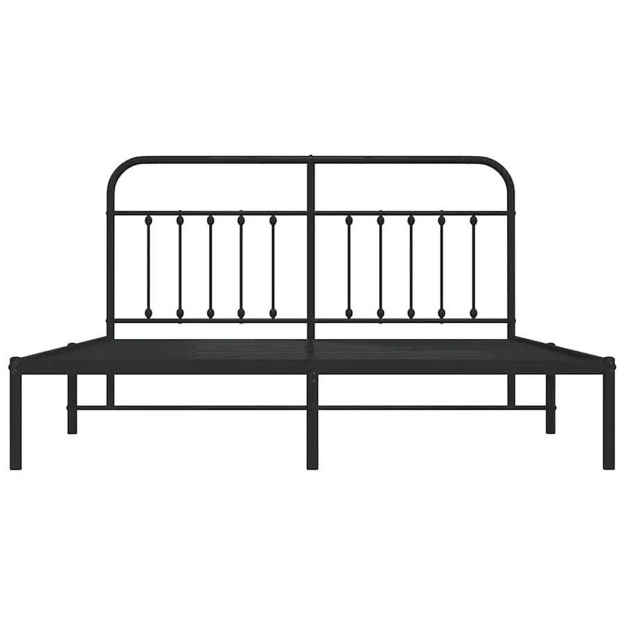 Cadre de lit métal sans matelas avec tête de lit noir 183x213cm - 6