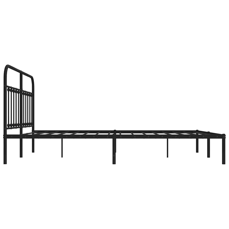 Cadre de lit métal sans matelas avec tête de lit noir 183x213cm - 7