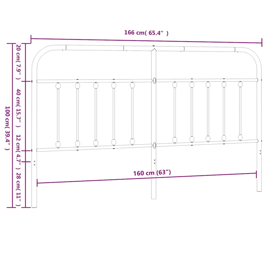 Tête de lit de remplacement métal noir 160 cm - 7