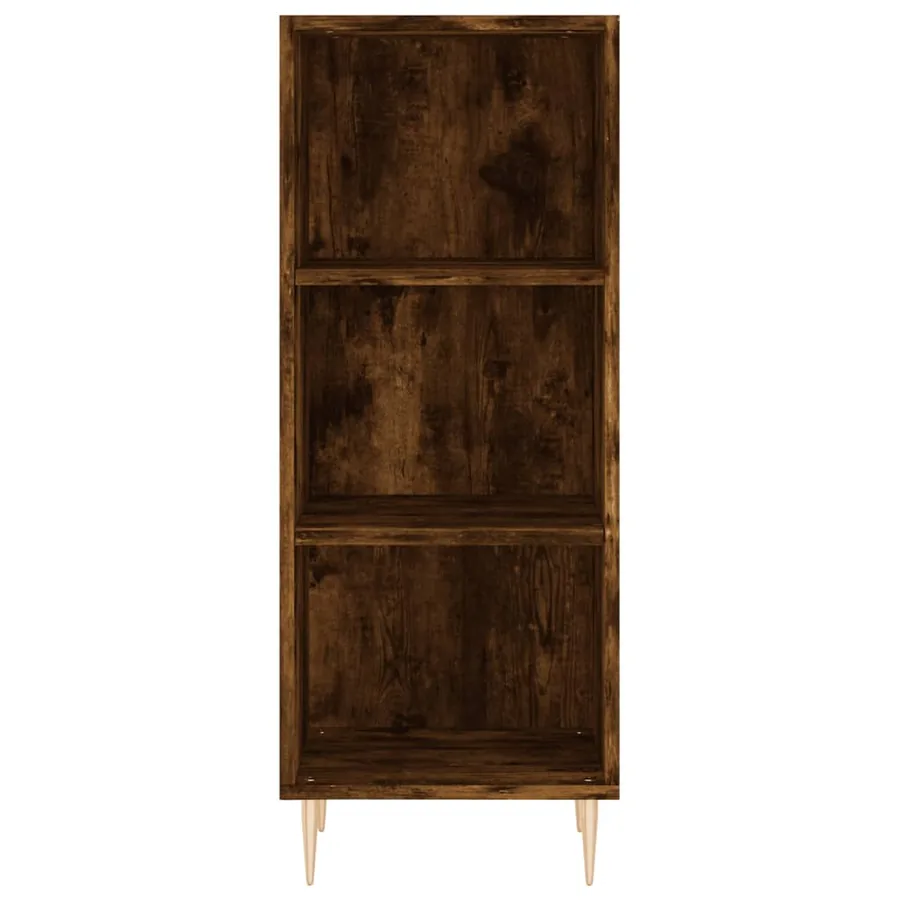 Buffet haut Chêne fumé 34,5x34x180 cm Bois d'ingénierie - 6