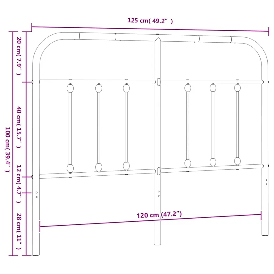 Tête de lit de remplacement métal blanc 120 cm - 7
