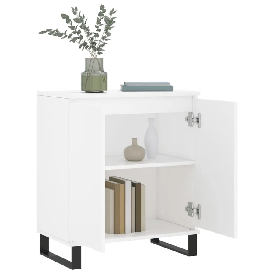 Buffet Blanc 60x35x70 cm Bois d'ingénierie - 4