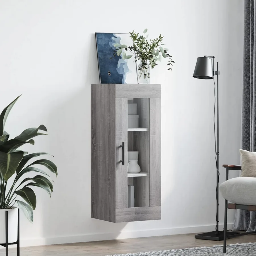 Armoire murale sonoma gris 34,5x34x90 cm - 3