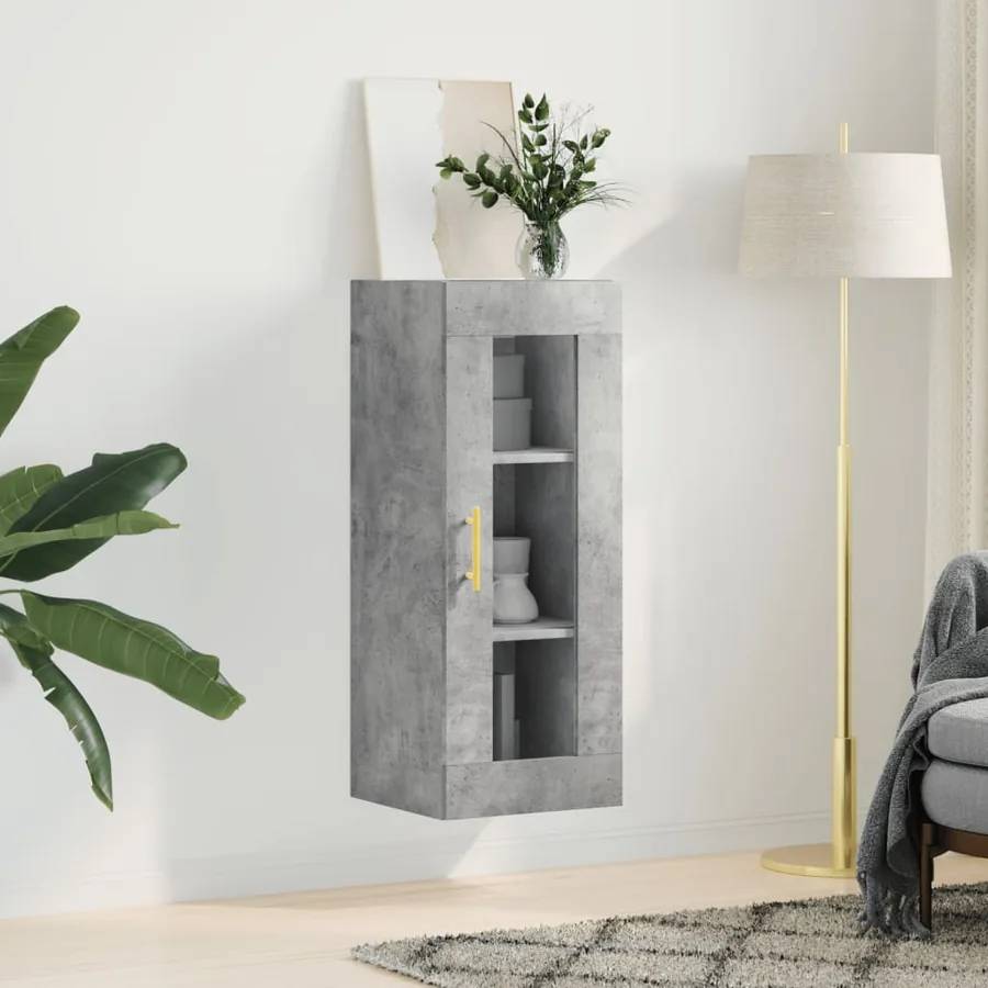 Armoire murale gris béton 34,5x34x90 cm - 3