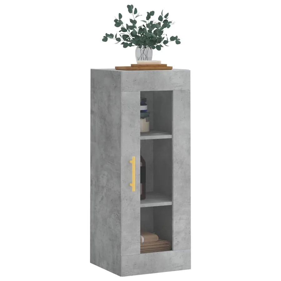Armoire murale gris béton 34,5x34x90 cm - 4