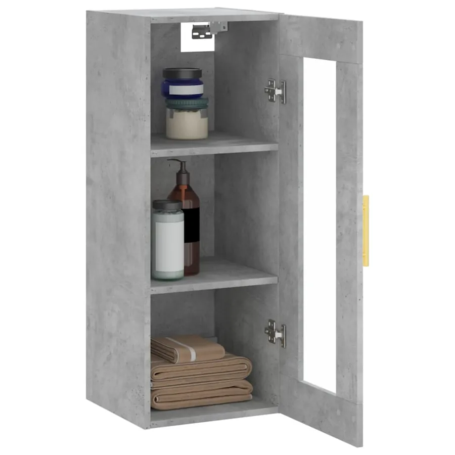 Armoire murale gris béton 34,5x34x90 cm - 5