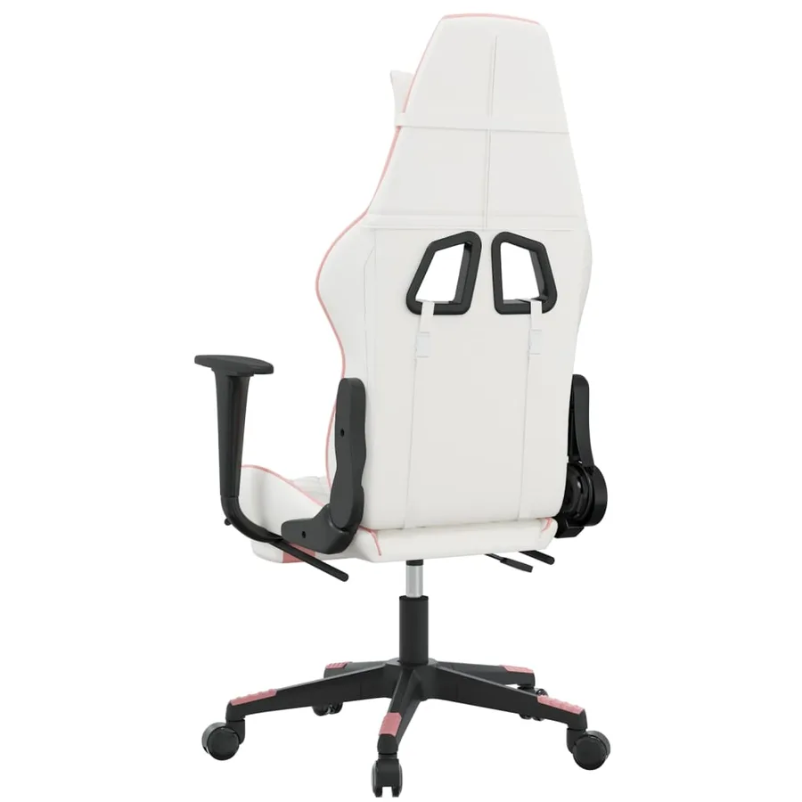 Chaise de jeu avec repose-pied Blanc et rose Similicuir - 5