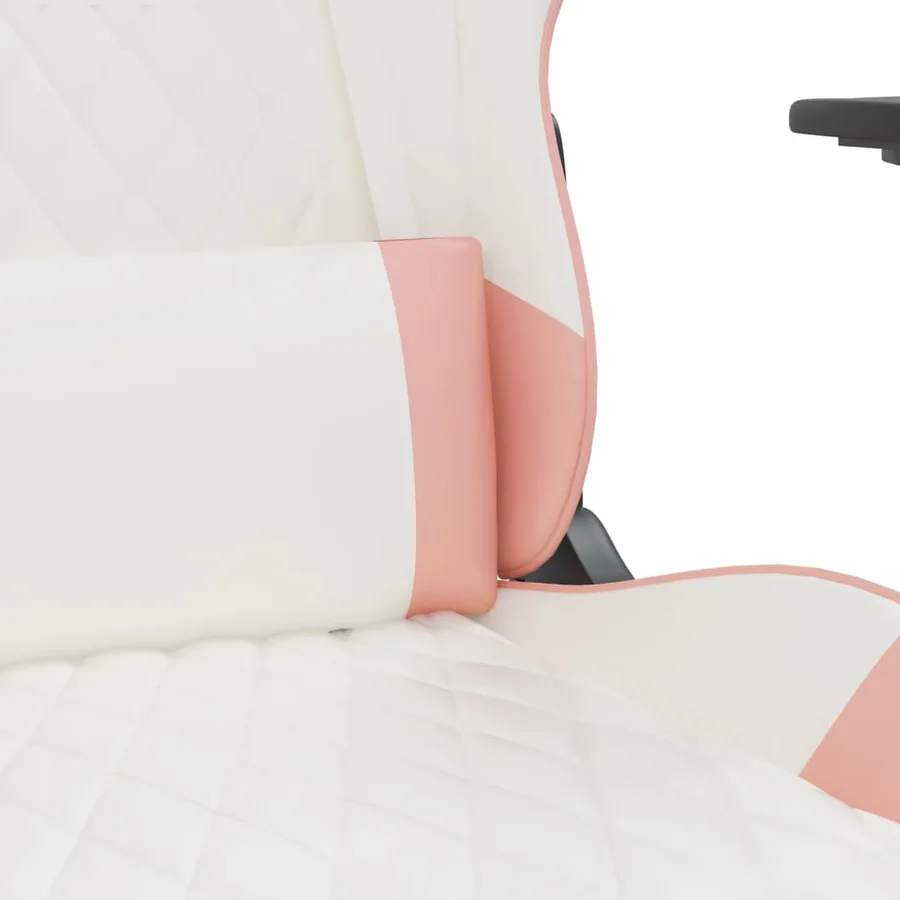 Chaise de jeu avec repose-pied Blanc et rose Similicuir - 9