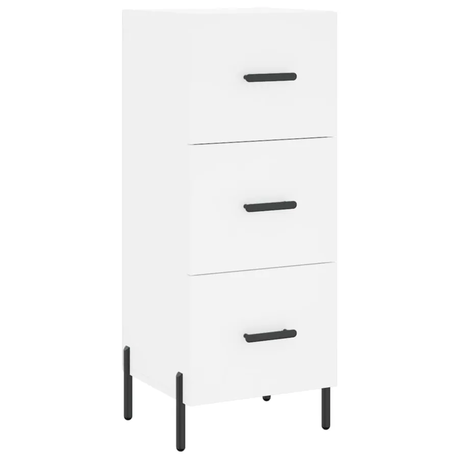 Buffet haut Blanc 34,5x34x180 cm Bois d'ingénierie - 5