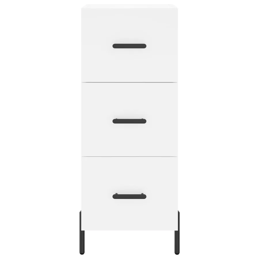 Buffet haut Blanc 34,5x34x180 cm Bois d'ingénierie - 6