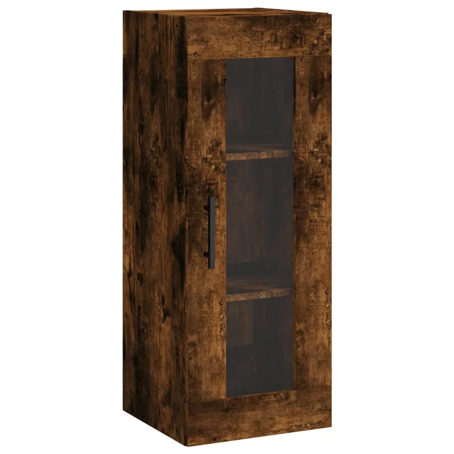 Buffet haut Chêne fumé 34,5x34x180 cm Bois d'ingénierie - 5