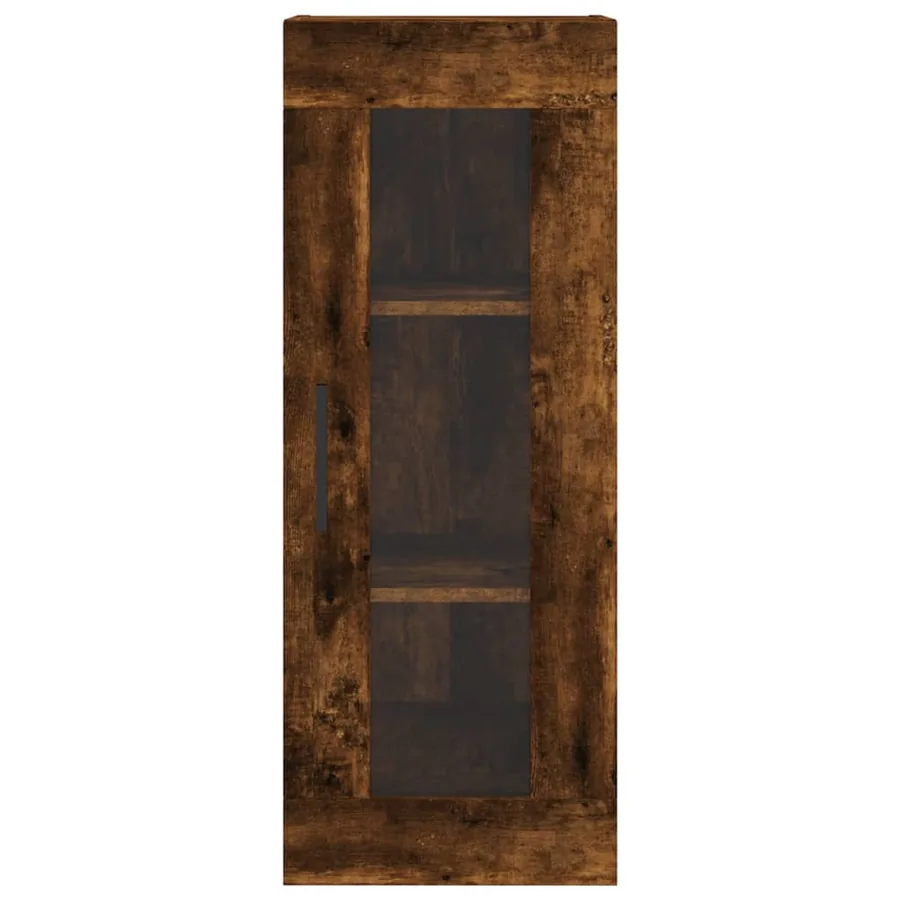 Buffet haut Chêne fumé 34,5x34x180 cm Bois d'ingénierie - 6
