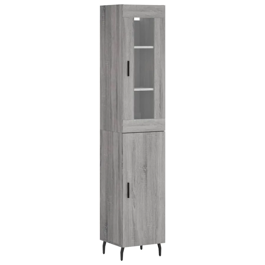 Buffet haut Sonoma gris 34,5x34x180 cm Bois d'ingénierie - 2
