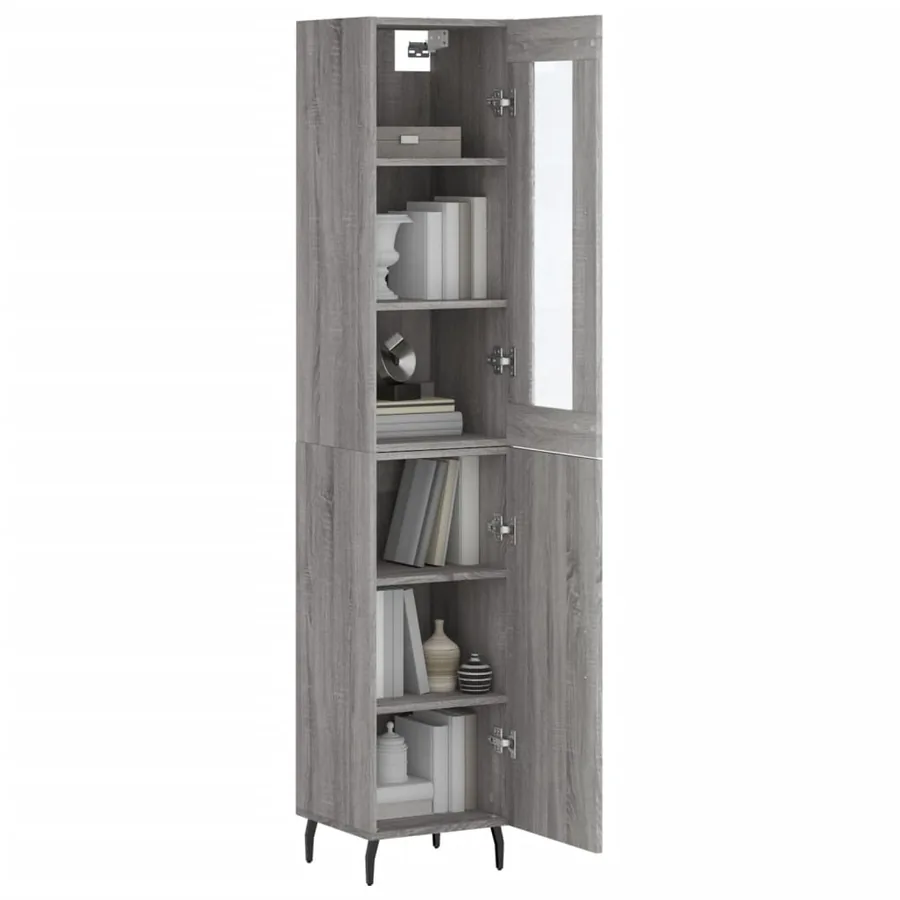 Buffet haut Sonoma gris 34,5x34x180 cm Bois d'ingénierie - 3