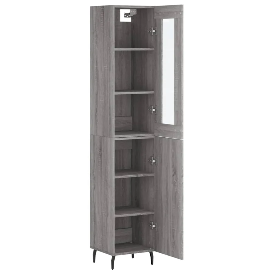 Buffet haut Sonoma gris 34,5x34x180 cm Bois d'ingénierie - 4