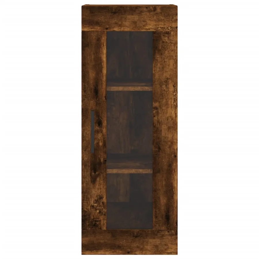Buffet haut Chêne fumé 34,5x34x180 cm Bois d'ingénierie - 6