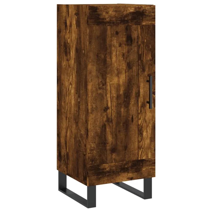 Buffet haut Chêne fumé 34,5x34x180 cm Bois d'ingénierie - 7