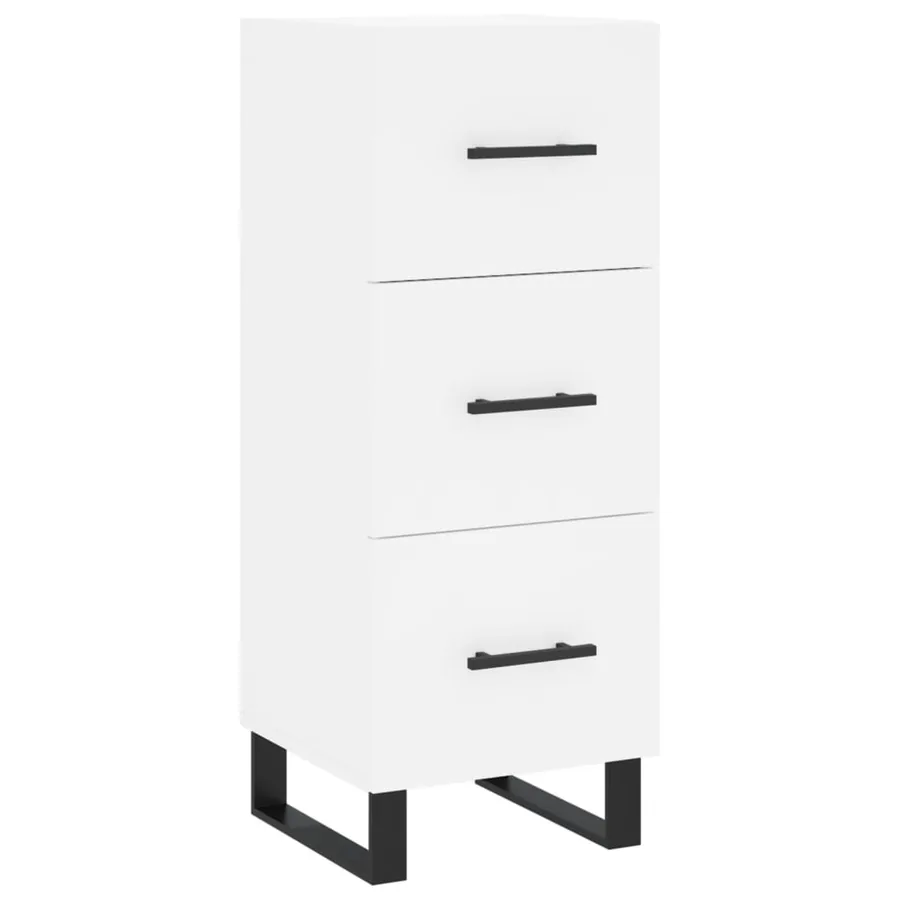 Buffet haut Blanc 34,5x34x180 cm Bois d'ingénierie - 5