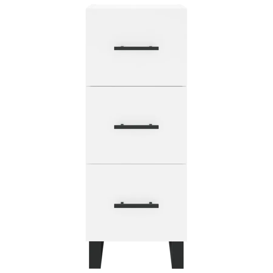 Buffet haut Blanc 34,5x34x180 cm Bois d'ingénierie - 6