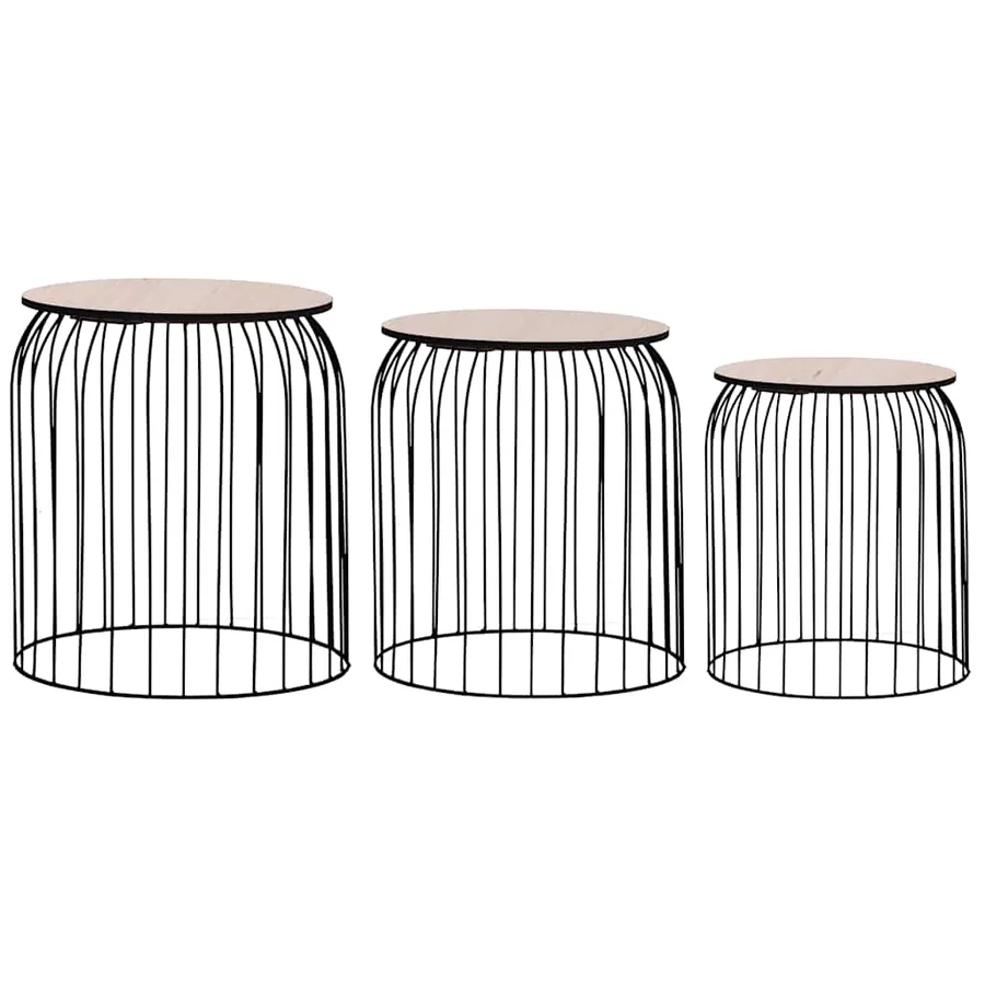 Tables basses 3 pcs Noir