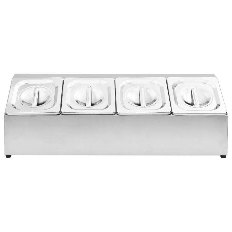Récipient Gastronorm avec 4 bacs GN 1/6 Acier inoxydable - 3